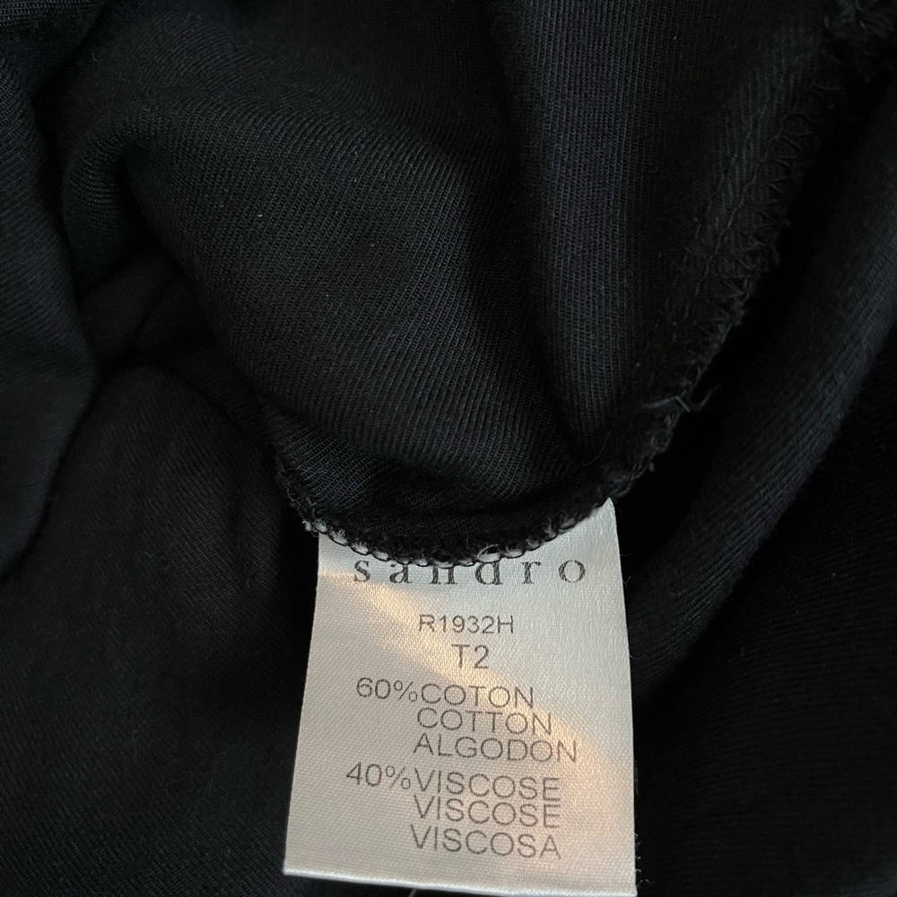 SANDRO black vintage button front cotton blend shift dress size 2 - Picture 8 of 9